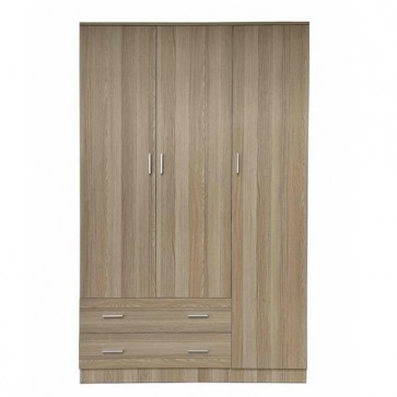 Armadio guardaroba cameretta in legno con tre ante e due cassetti. Armadi per camerette olmo con tripla anta e cassettiera
