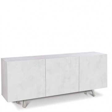 Credenza buffet moderna bianca con tre ante bianco ossido. Mobili credenze basse moderne in legno, ideali in cucina e sala da pranzo.