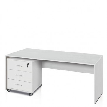 Scrivania ufficio bianco fiammato larga 150 cm. Scrivanie in legno porta pc per arredamento camerette