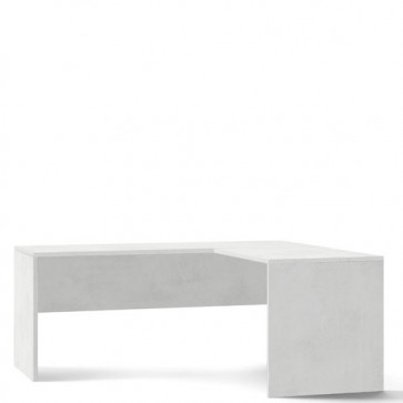 Scrivania bianca angolare destro larga 180 cm. Scrivanie ufficio in legno porta pc per arredamento camerette, dimensioni 76x180x69 cm.