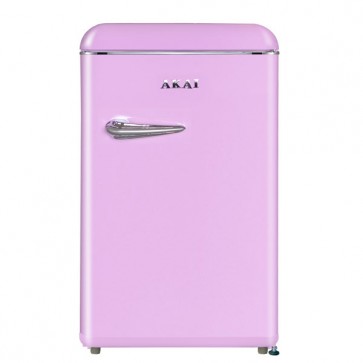Frigorifero albergo monoporta da tavolo Akai rosa. Frigoriferi sottotavolo vintage 130 litri con freezer congelatore, ideale per gli hotel e nei camper.