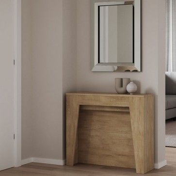 Tavolo consolle quercia allungabile fino a 211 cm. Tavoli consolle allungabili con tre prolunghe in legno, ideali in cucina e sala da pranzo.