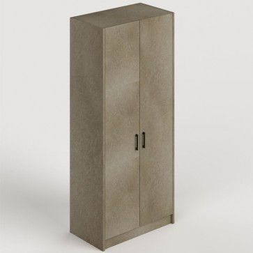 Armadio guardaroba camera da letto due ante in legno. Armadi per camerette con doppia anta di colore argilla, misure H.210x91x52 cm.