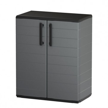 Armadio multiuso da esterno a due ante. Armadietto in resina da giardino, misure 68x37x84h cm.