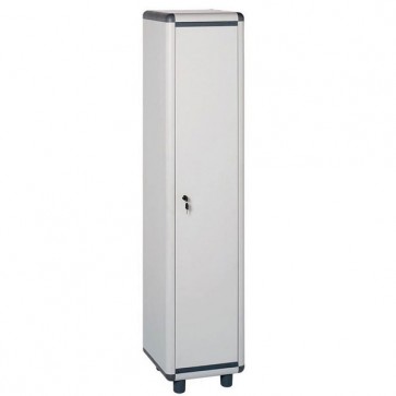 Armadietto in PVC un posto, armadio 1 anta con serratura. Armadietti spogliatoio Haccp sicurezza per i vestiti, dimensioni 39x39x175h cm.