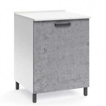 Mobile per cucina componibile con anta 60 cm cemento. Mobili base per cucine componibili, dimensioni 85x60x50 cm.