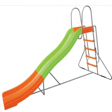 Scivolo onda bambino da giardino, scivoli da esterno per bambini con scala metallica.