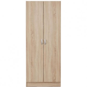 Armadio tuttopiani in legno per camera da letto. Armadi scarpiera per cameretta con due ante di colore quercia