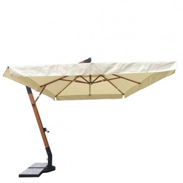 Ombrellone da giardino decentrato con struttura in legno e rotazione a 360°. Ombrelloni da terrazzo 3x4, ideali anche per il balcone e tavoli esterni.