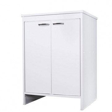 Mobile lavanderia in PVC antiacido per interno. Base multiuso bagno in resina con ripiano, ideale anche per l'esterno.
