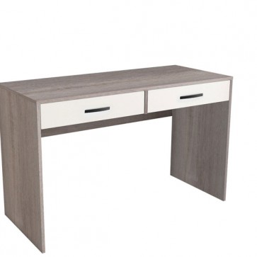 Scrivania ufficio porta pc rovere grigio. Scrivanie in legno camerette completa di due cassetti.