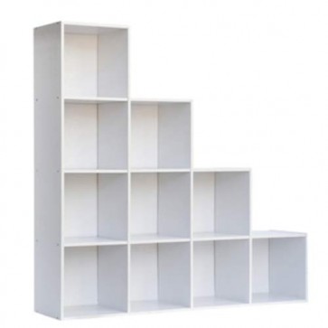 Libreria scaffale componibile bianca, librerie divisoria componibili con 10 cubi 