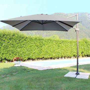 Ombrellone antivento da giardino con palo girevole in alluminio. Ombrelloni da terrazzo 3x3, ideali anche per il balcone e tavoli esterni.