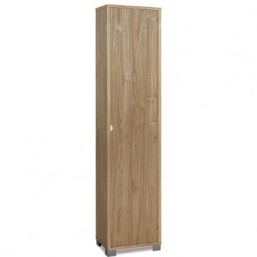 Mobile multiuso con 4 ripiani regolabili, dimensioni 43x29x190 cm. Scarpiere colonna noce stelvio con 1 anta, ideale in bagno o in lavanderia come scarpiera. 