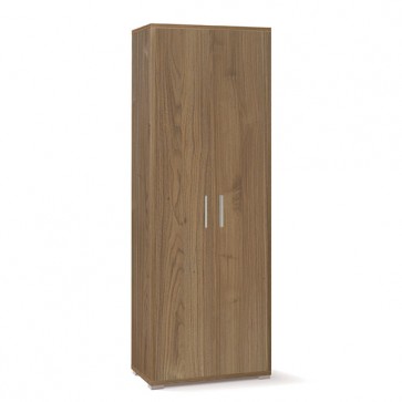 Armadio mobile multiuso con 4 ripiani. Armadi ufficio noce con 2 ante, misure 199x71x41 cm.