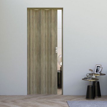 Porte interne a soffietto moderne, porta a scomparsa colore rovere cognac scuro per gli interni della casa. Dimensioni 88,5x214 cm