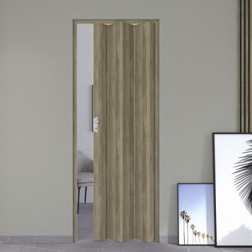 Porte interne a soffietto moderne, porta a soffietto rovere cognac scuro per gli interni della casa. Dimensioni 83x214 cm