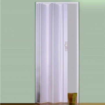 Porte interne a soffietto moderne, porta a soffietto bianco pastello per gli interni della casa. Dimensioni 83x214 cm