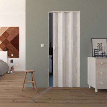Porte interne a soffietto moderne, porta a soffietto colore pino bianco per gli interni della casa. Dimensioni 83x214 cm