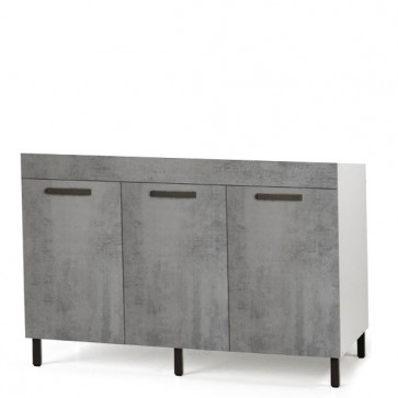 Sottolavello cucina componibile con ante 120 cm cemento. Mobili sottolavelli per cucine componibili, dimensioni 85x120x50 cm.