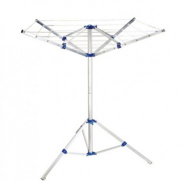 Stendibiancheria verticale in allumino con 4 braccia. Stendino ombrello portatile, ideale anche per il campeggio.