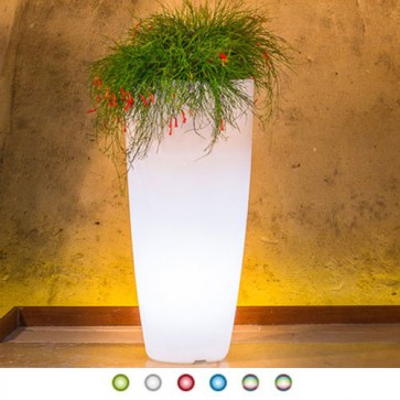 Vaso luminoso solare da giardino con batteria ricaricabile per esterno. Vasi luminosi solari da interno illuminati di luce multicolore RGB con telecomando, ideale per le piante del terrazzo.