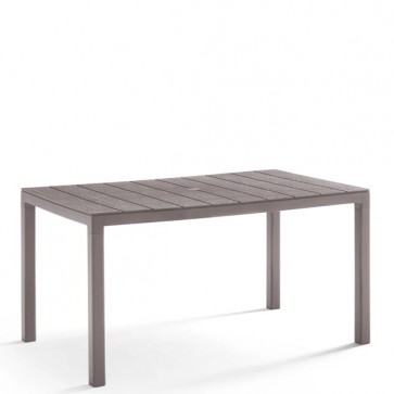 Tavolo da giardino tortora in polipropilene, tavoli da esterno per balconi e terrazzi. Dimensioni 146x86x74h cm 