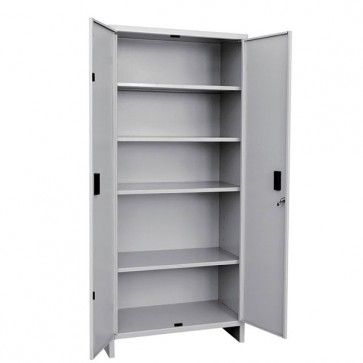 Armadio ufficio tuttopiani in metallo con serratura. Armadietto metallico da lavoro 2 ante, dimensioni 40x80x179 cm.