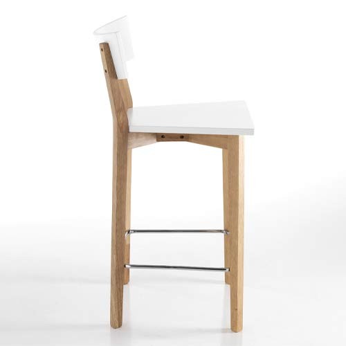Sgabello bar Tomasucci bianco in legno masello, set ...