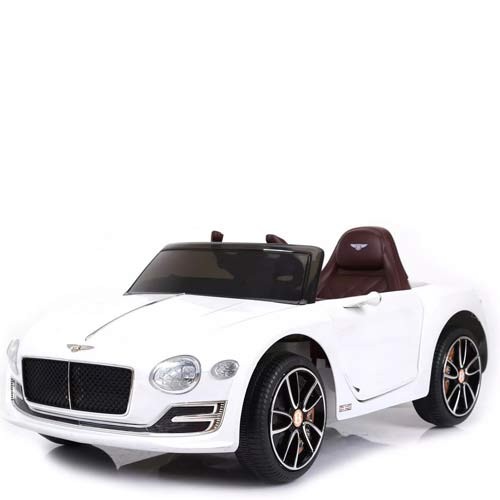 Auto elettrica bambini Bentley con luci led. Macchina elettrica sportiva 12  volt colore bianco per bambino