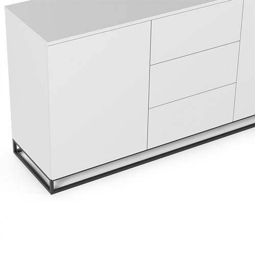 Credenza buffet TemaHome con 2 ante e 3 cassetti bianchi. Mobile Tv