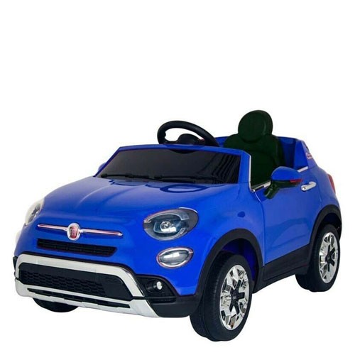 Auto elettrica per bambini Fiat 500X blu Italy con telecomando e