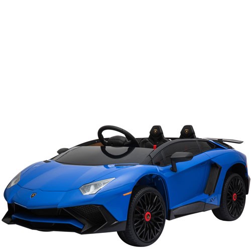 Macchina Elettrica 12 Volt Lamborghini Aventador Per Bambini Con Telecomando E Due Poggiatesta Auto Elettrica Sportiva Colore Blu Per Bambino Con Radiocomando