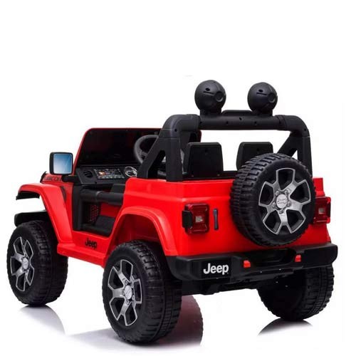 Auto Elettrica Due Posti Per Bambini Con Batteria 12 Volt E Telecomando Fuoristrada Jeep Wrangler Rubicon Elettrico Colore Rosso 2 Posti Per Bambino Con Retromarcia E Porte Apribili