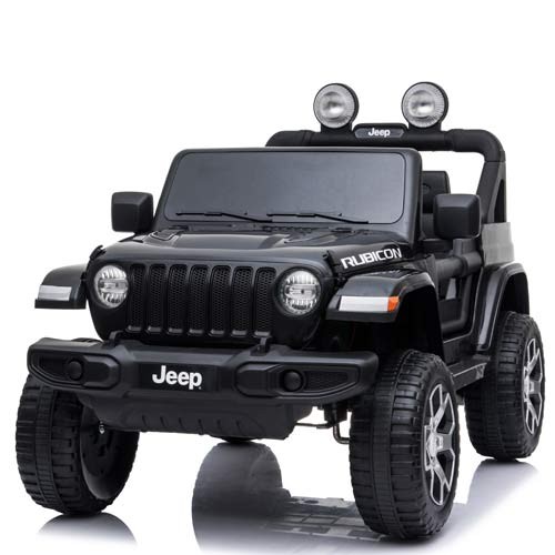 Auto Elettrica Due Posti Per Bambini Con Batteria 12 Volt E Telecomando Fuoristrada Jeep Wrangler Rubicon Elettrico Colore Nero 2 Posti Per Bambino Con Retromarcia E Porte Apribili