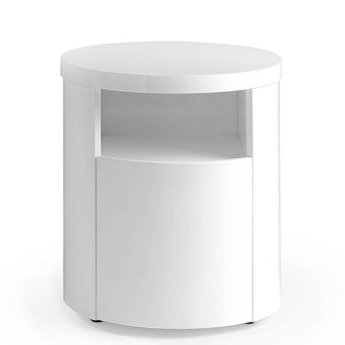 Comodino Moderno Angel Cerda Laccato Bianco Con Cassetto Nascosto Comodini In Legno Ideali In Camera Da