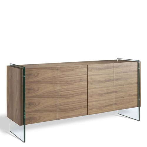 Credenza Moderna Angel Cerda In Legno E Vetro Credenze Mobile Basso In Noce Con 4 Ante