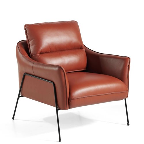 Poltrona Angel Cerda Rivestita In Pelle Di Vacchetta E Gambe In