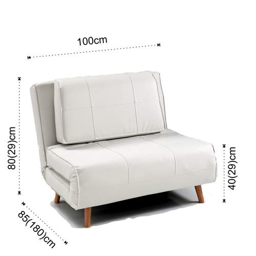 Poltrona Letto Tomasucci Con Piedi In Legno Massello Finitura Faggio Poltrone Letto Rivestite In Pelle Sintetica Bianca Ideale In Soggiorno E In Ufficio