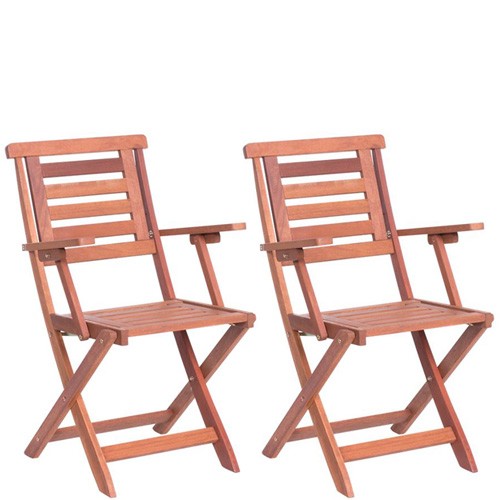 Sedia Pieghevole In Legno Da Giardino Con Braccioli Set Due Sedie