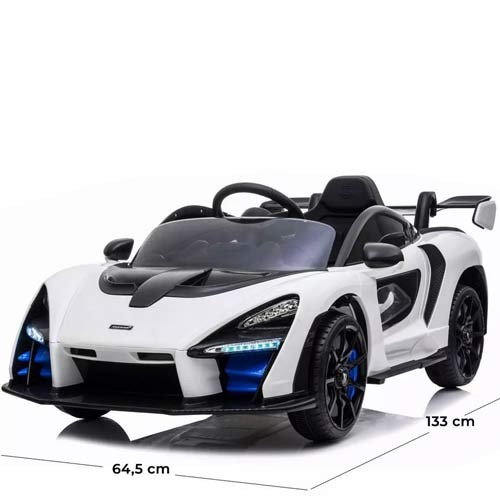 Macchina Elettrica Mclaren Senna Bianca Per Bambini Con Telecomando E Batteria 12 Volt Macchine Elettriche Sportive Per Bambino Con Radiocomando E Luci Led