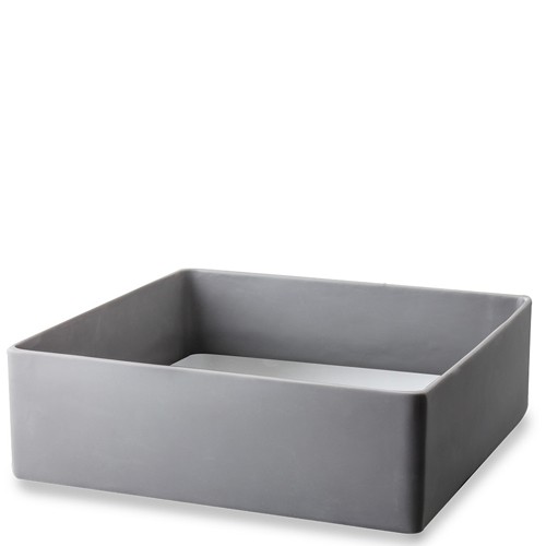 Lavabo Bagno Da Appoggio Cipi In Resina Moderno Lavandino Quadrato Design Sospeso Colore Grigio