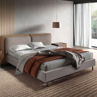 Letto in similpelle e tessuto 