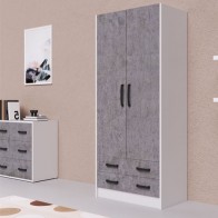 Armadio cemento con cassetti