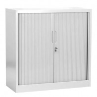 Armadio metallico serrandina per ufficio con serratura. Armadi metallici per archivazione documenti con ante scorrevoli a serranda.