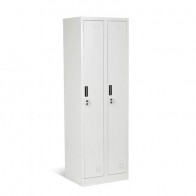 Armadietto metallico ufficio CR-1242-2, armadio sporco pulito in metallo 2 ante con serratura. Armadietti spogliatoio metallici sicurezza Haccp per i vestiti, dimensioni 45x60x185 cm.