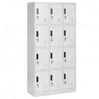 Armadietto metallico ufficio, armadio spogliatoio in metallo con serratura. Armadi casellari portaoggetti con 12 ante, dimensioni 40x90x185 cm.