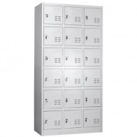 Armadietto metallico ufficio 18 posti, armadio spogliatoio Haccp in metallo con serratura. Armadi casellari portaoggetti con 18 ante.