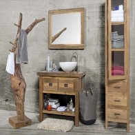 Mobile bagno Essenza 2 cassetti, mobili bagno Cipì in legno in teak naturale massello con due cassetti e ampio ripiano.