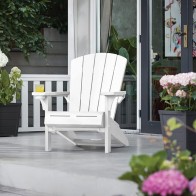 Sedia Alpine Adirondack per esterno. Sedie in resina bianca ideale in giardino e terrazzo